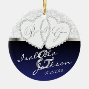 Bride and Groom Wedding Keepsake Ceramic Ornament