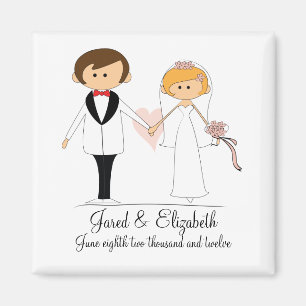 Bride and Groom Wedding Magnet Favours
