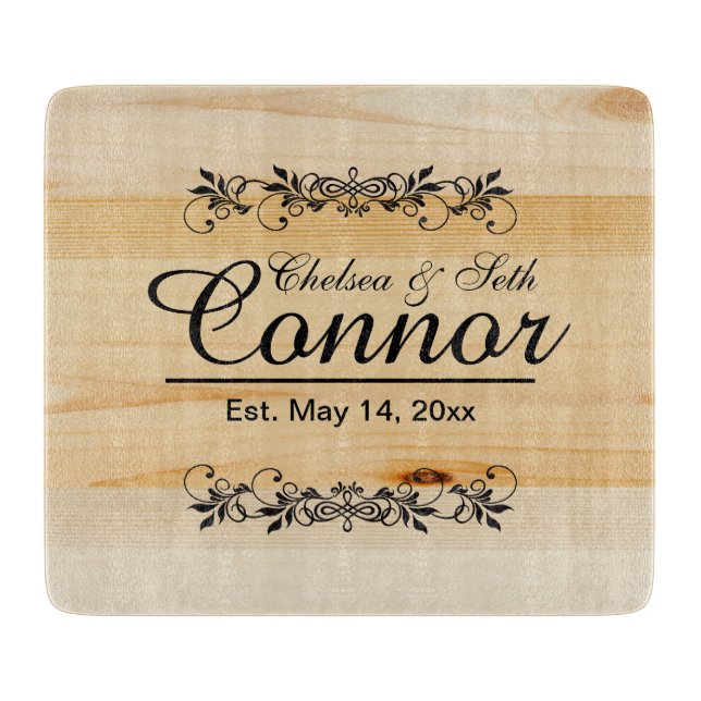 Bride and Groom Wedding or Anniversary | DIY Text Cutting Board (Front)
