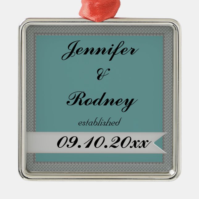 Bride and Groom Wedding Ornament (Front)