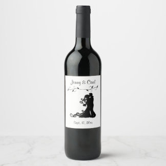 Bride and Groom Wedding Personalized  White Wine Label