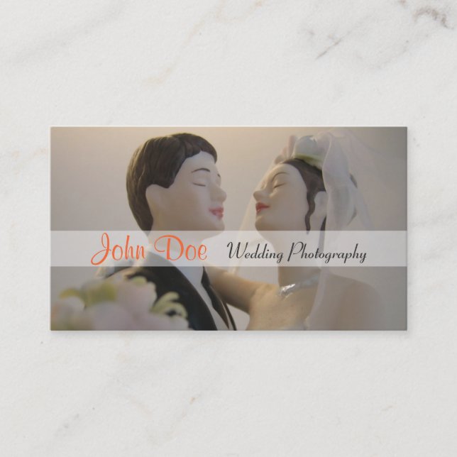 Bride and groom wedding photography business card (Front)