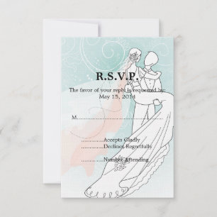Bride and Groom Wedding RSVP Card