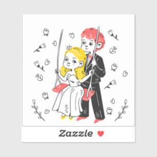  Bride and Groom Wedding  Sticker