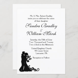 Bride and Groom White Invitation