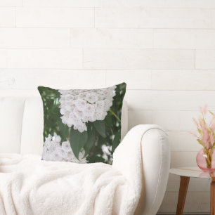 Bride and Groom White Mountain Laurel Throw Pillow