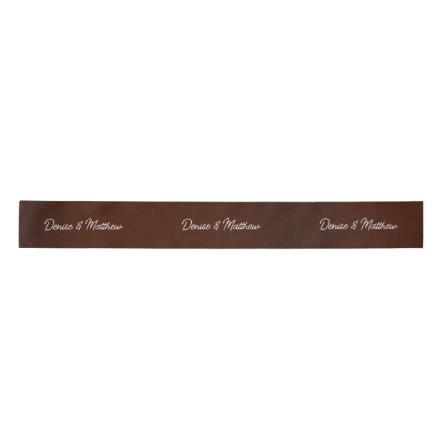 Bride and Groom Wine Satin Ribbon (Front)
