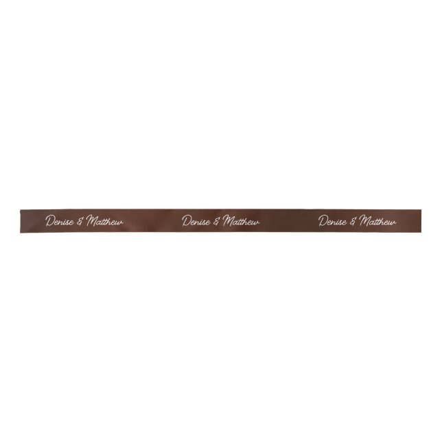 Bride and Groom Wine Satin Ribbon (Front)