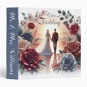 Bride and Groom with Flowers at Sunset Binder