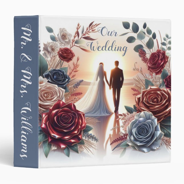 Bride and Groom with Flowers at Sunset Binder (Front/Spine)