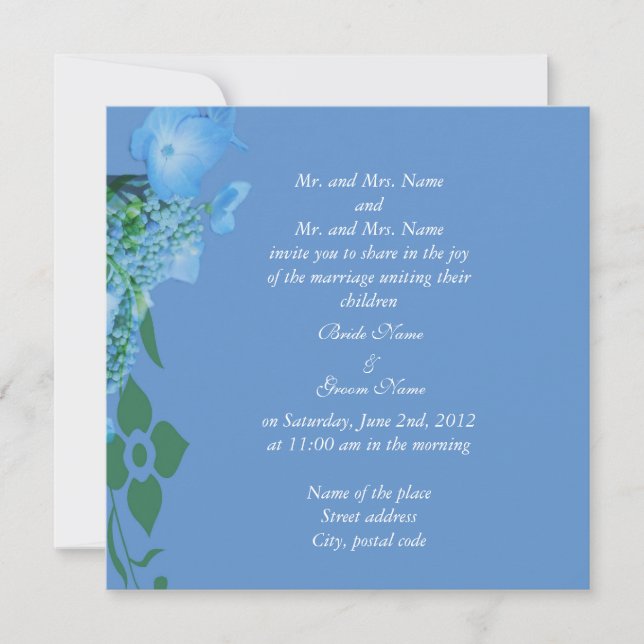 bride and groom's parents wedding invitation (Front)