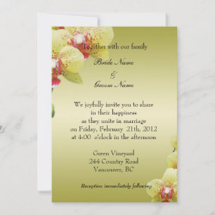 bride and groom's wedding invitation