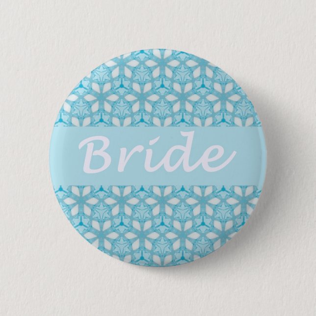 bride art deco florals 2 inch round button (Front)