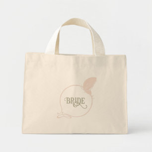 Bride Art Nouveau Blush Pink Butterfly Mini Tote Bag