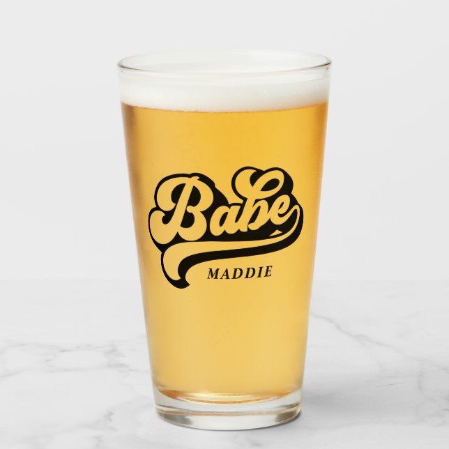  Bride Babe Bachelorette Custom Name Glass (Front Filled)