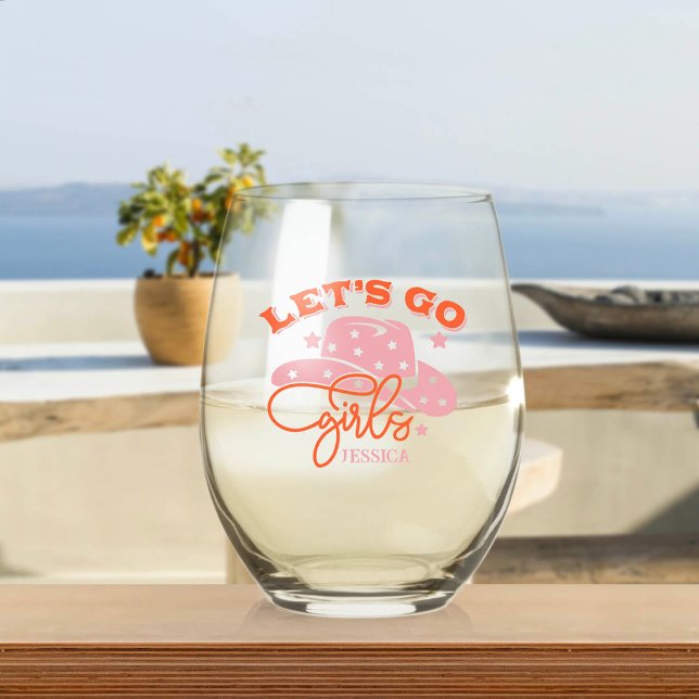 Bride Babe Bachelorette Custom Name Stemless Wine  Glass (Creator Uploaded)