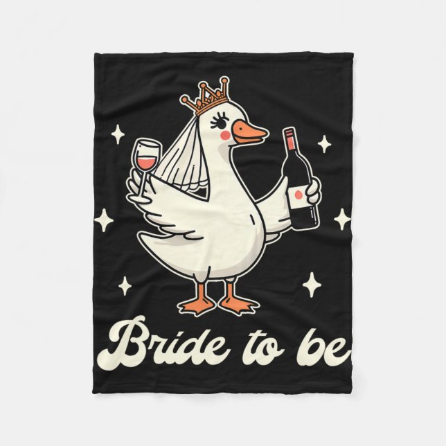 Bride Babe Bridal Shower Wedding Silly Goose Bride Fleece Blanket (Front)