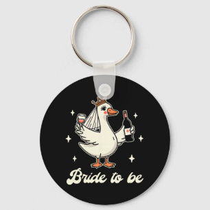 Bride Babe Bridal Shower Wedding Silly Goose Bride Keychain