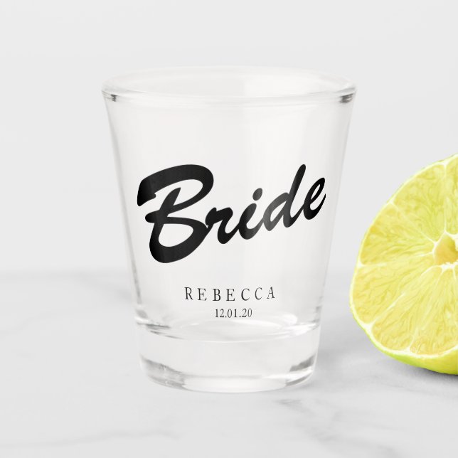 Bride Bachelorette Party Personalized Shot Glass (Front)