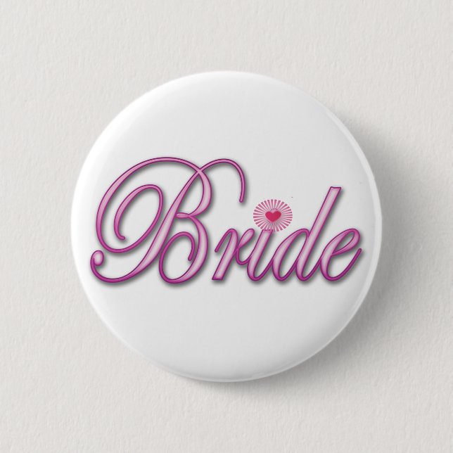 bride bachelorette wedding bridal shower party 2 inch round button (Front)