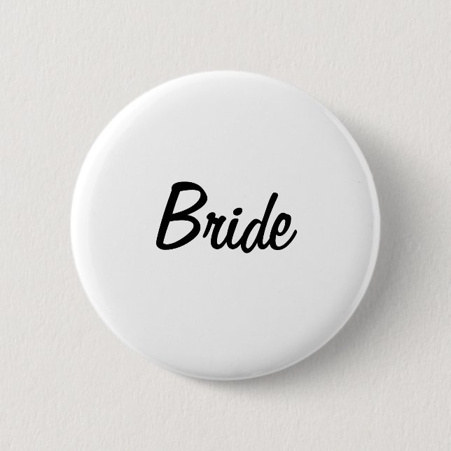 Bride Badge 2 Inch Round Button (Front)