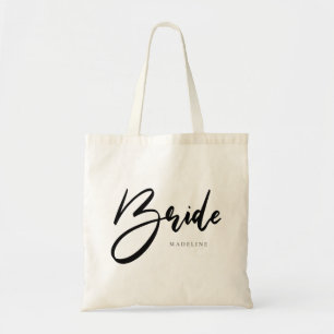 Bride Black Print Personalized Canvas 2 Tote Bag