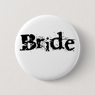 Bride Black Text 2 Inch Round Button