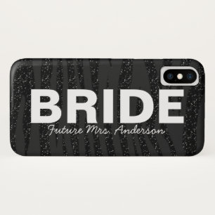 Bride Black Zebra Glitter design Case-Mate iPhone Case