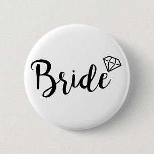 Bride Bling Diamond 2 Inch Round Button