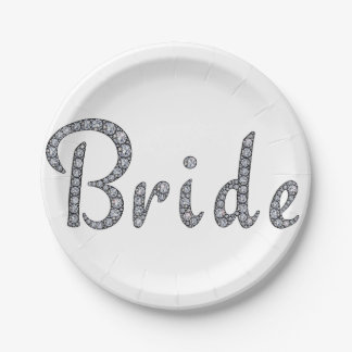 Bride bling paper plates