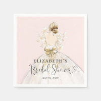 Bride Blonde Dress Pink Gold Floral Bridal Shower 