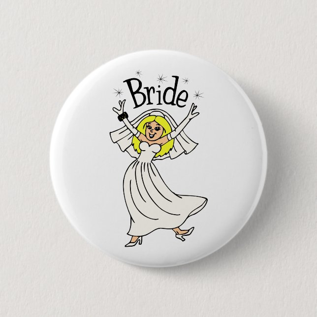 Bride (Blonde Hair) 2 Inch Round Button (Front)