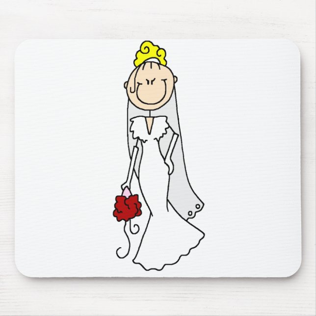 Bride Blonde Stick Figure Mousepad (Front)