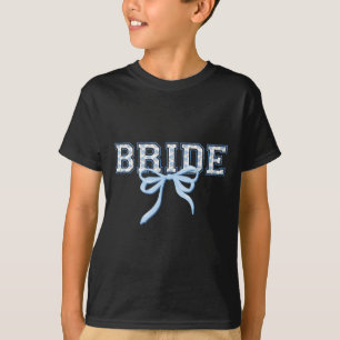 Bride Blue Bow Coquette Floral Matching Bridal Par T-Shirt