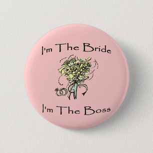 Bride Boss 2 Inch Round Button