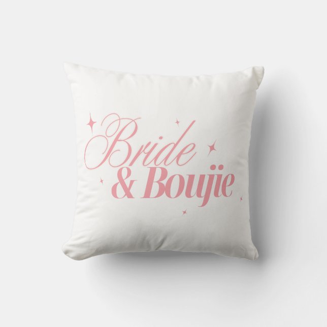 Bride & Boujie Design | Girly Sparkle Bachelorette Throw Pillow (Front)