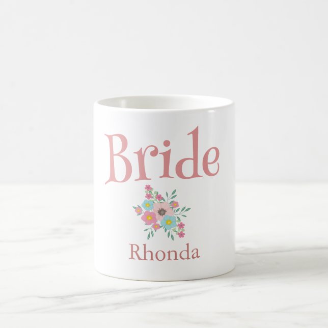 Bride Bouquet of Flowers Coffee Mug (Center)
