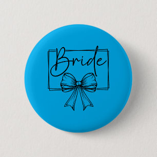 Bride Bow Wedding Party Bachelorette Bridal 2 Inch Round Button