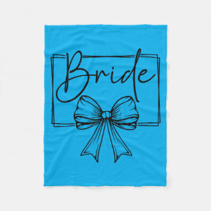 Bride Bow Wedding Party Bachelorette Bridal Fleece Blanket
