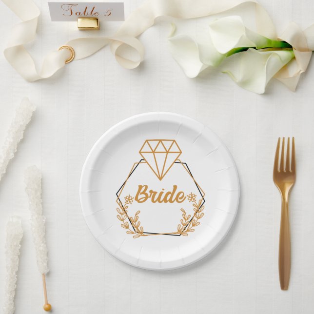 Bride Bridal Bachelorette Party I do Crew Matching Paper Plate (Wedding)