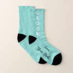 BRIDE Bridal Shower Wedding Bridal Party Groom Socks<br><div class="desc">Say it with love! The perfect gift to give at the rehearsal dinner, he will love receiving these socks from you. Personalize them as you choose, these socks are available in an assortment of sizes and colours, perfect for matching your wedding colours. Look for other fun ideas all part of...</div>