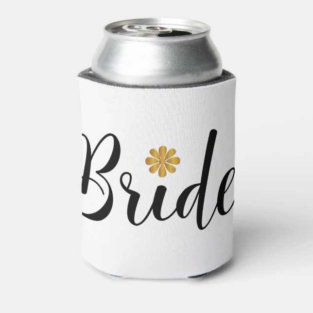 Bride Bridal Shower  Wedding Elegant Can Cooler (Can Back)