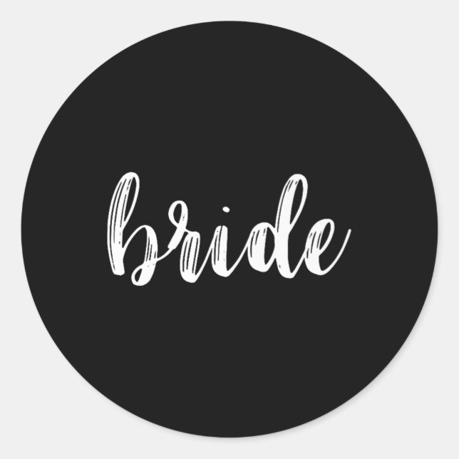 Bride , Bride And Groom Matching S For Wedding  Classic Round Sticker (Front)