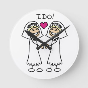 Bride-Bride I Do Round Clock