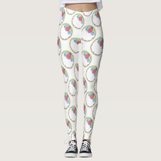 Bride Bridesmaid Bridal Wedding Cake Print Legging (Front)