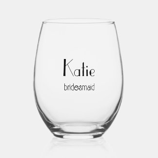 Bride & Bridesmaid Stemless Wine Glass