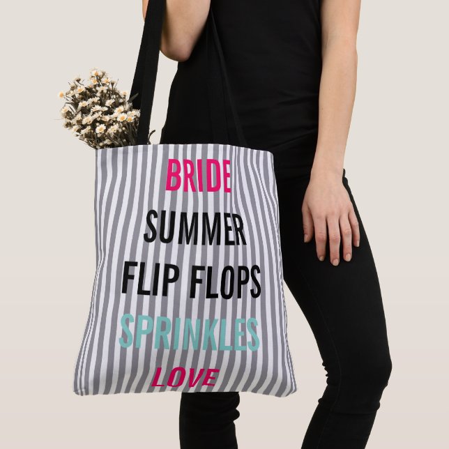 BRIDE & Bridesmaids Summer Bridal Sprinkle Party Tote Bag (Close Up)