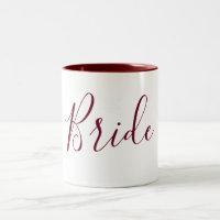 Bride Burgundy and White Cursive
