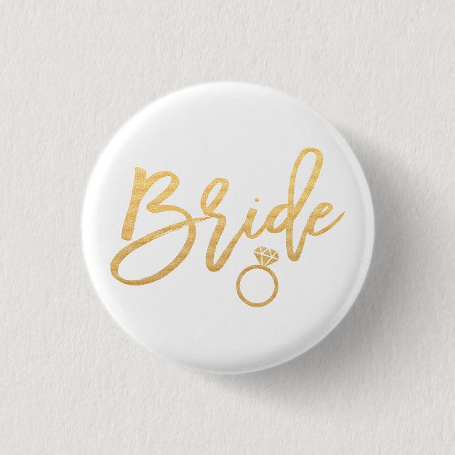 Bride calligraphy 1 inch round button (Front)
