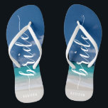 Bride Calligraphy Beach Wedding Party Flip Flops<br><div class="desc">Bride calligraphy beach wedding party flip flops with slim straps and customizable text - you can add Bride's name</div>